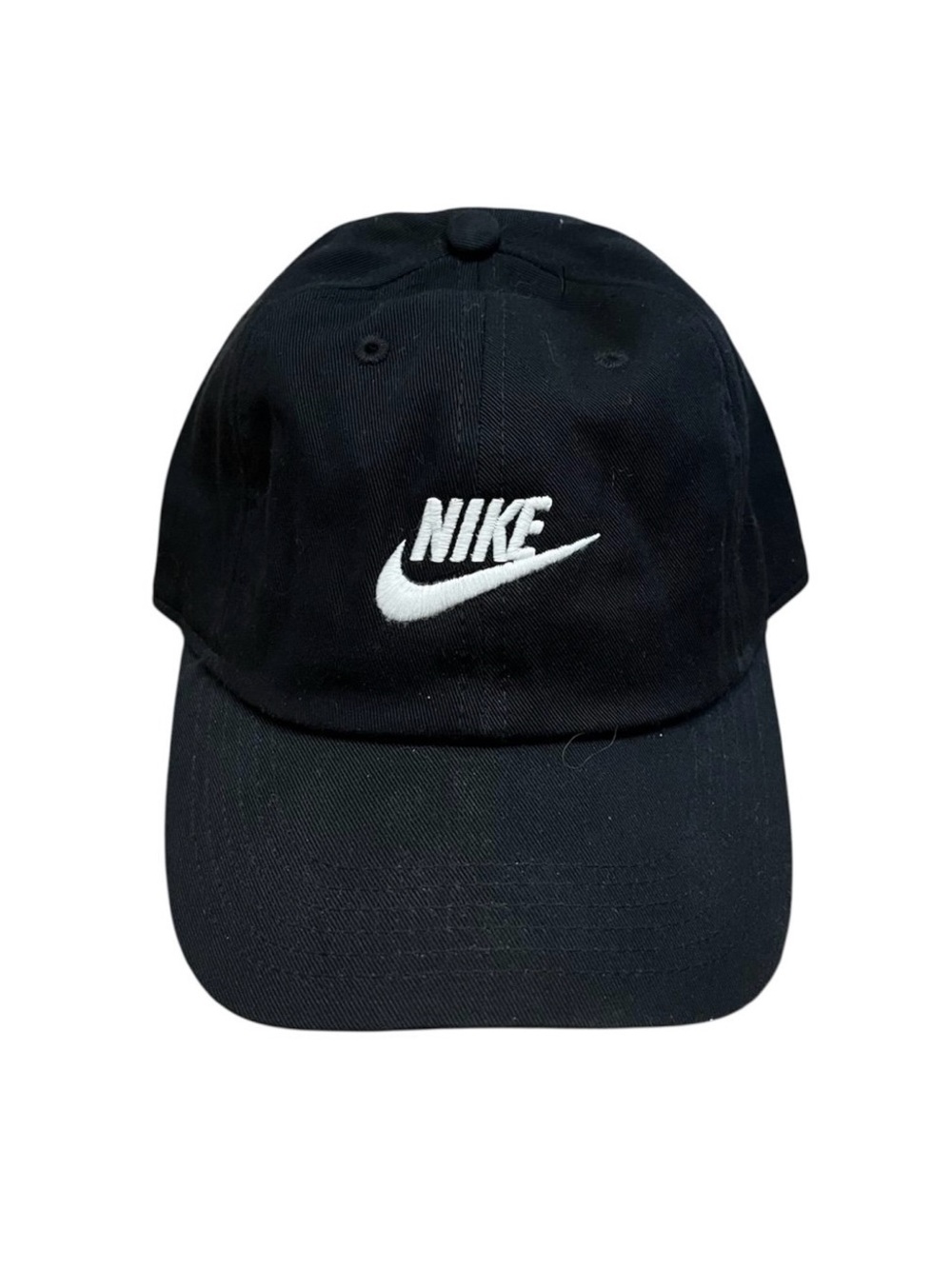 Nike Black Cap with White Swoosh Logo